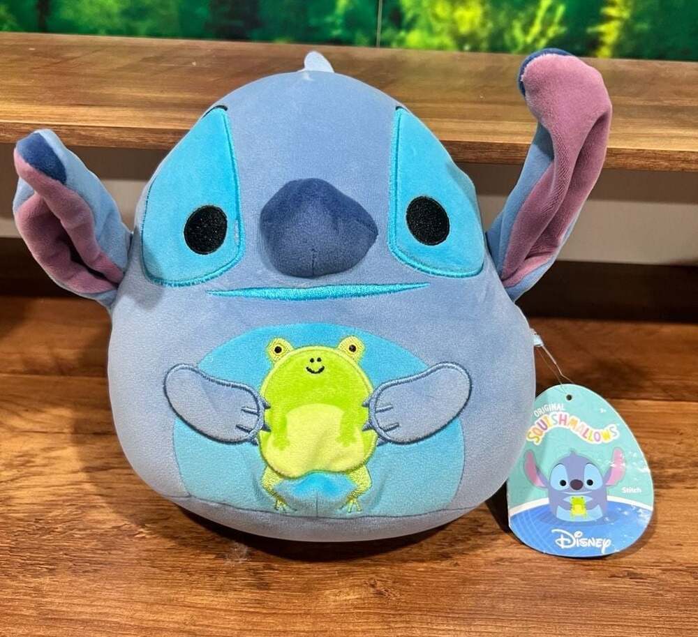 Squishmallows Disney Stitch Holding a Frog Plush